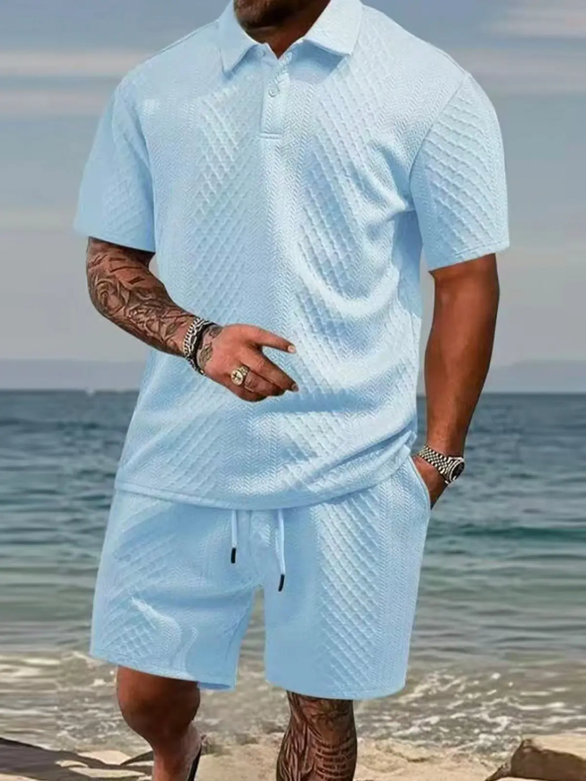 Men’s Relaxed Summer Polo & Shorts Set