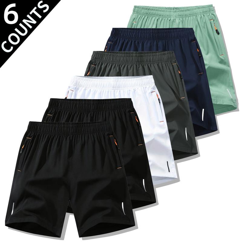 Men's 6-piece set shorts for men Summer men's casual quick drying shorts, sports and casual jogging