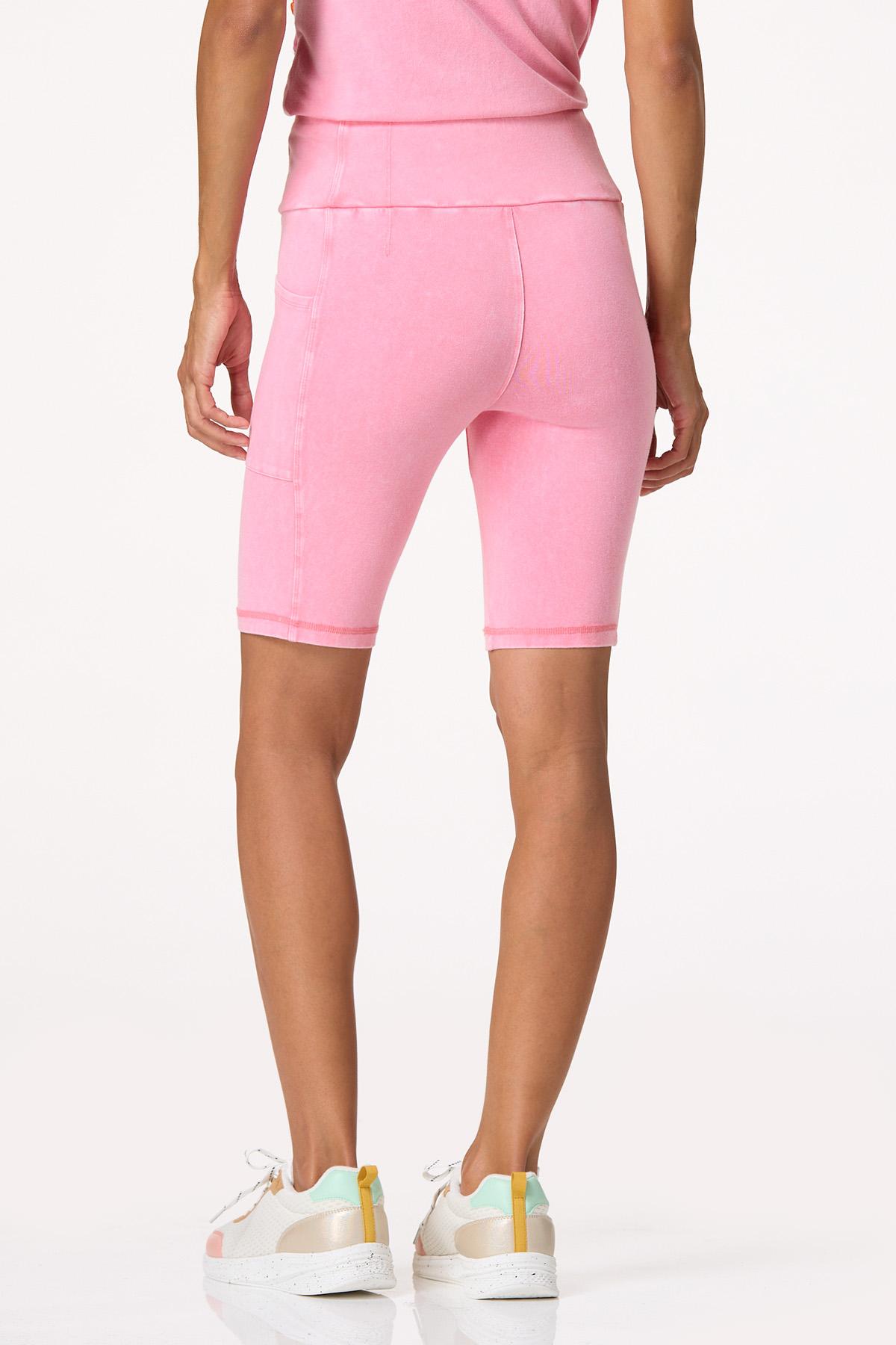 Washed Pink Biker Shorts