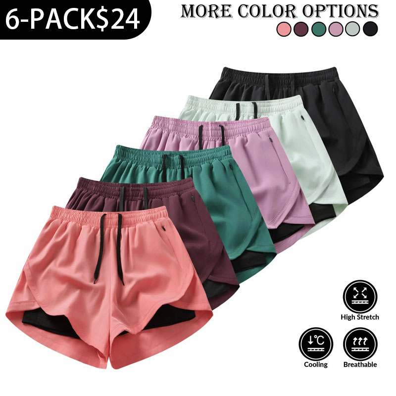 Women's 6-Pack Quick Dry Sports Shorts – Breathable Anti-Exposure Activewear