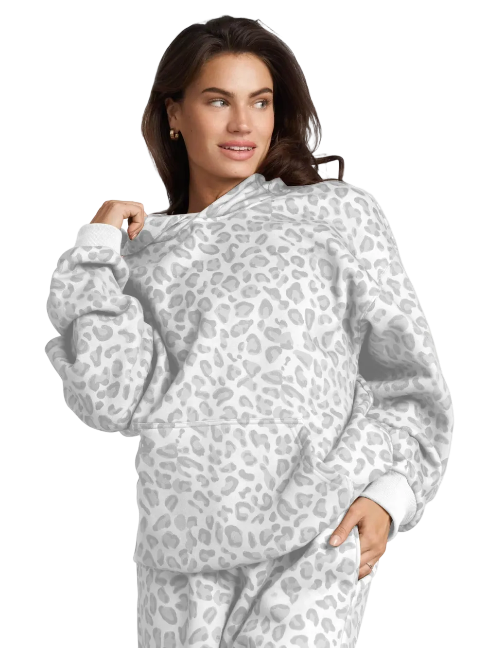 Leopard print unisex hoodie