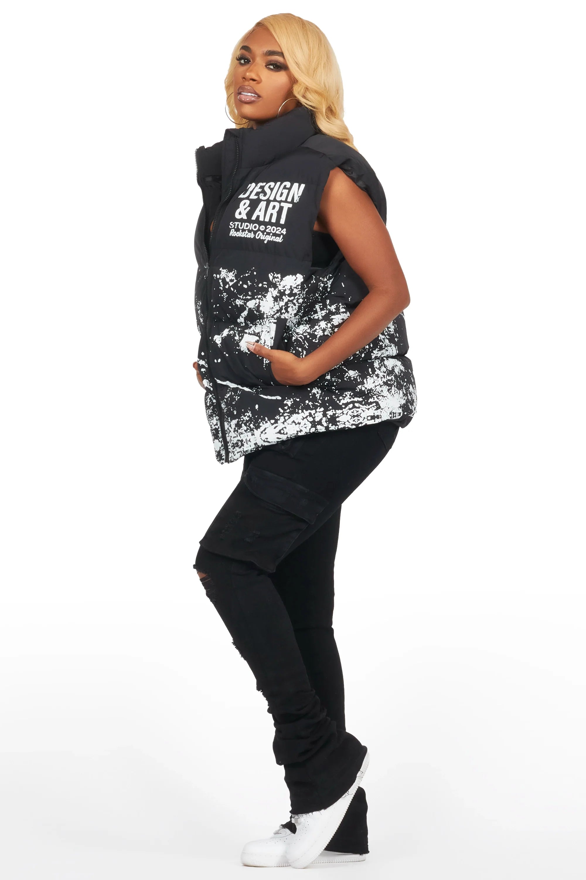 Lamanda Black Puffer Vest