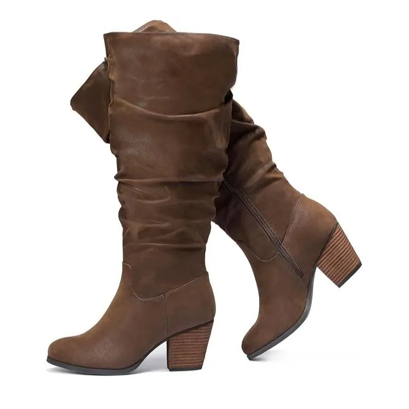 Luoika Women's Extra Wide Calf Knee High Boots