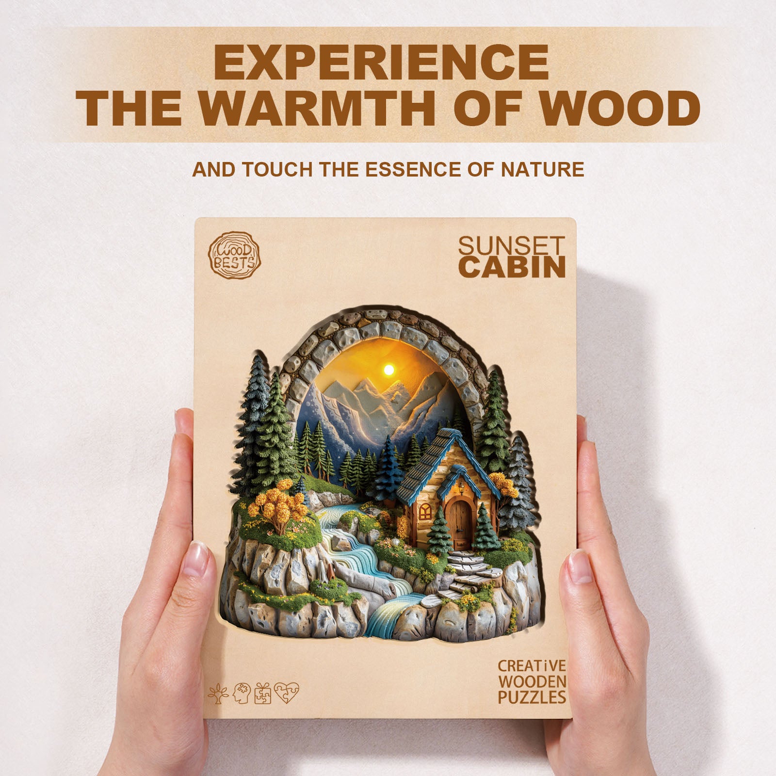 Sunset Cabin Wooden Jigsaw Puzzle