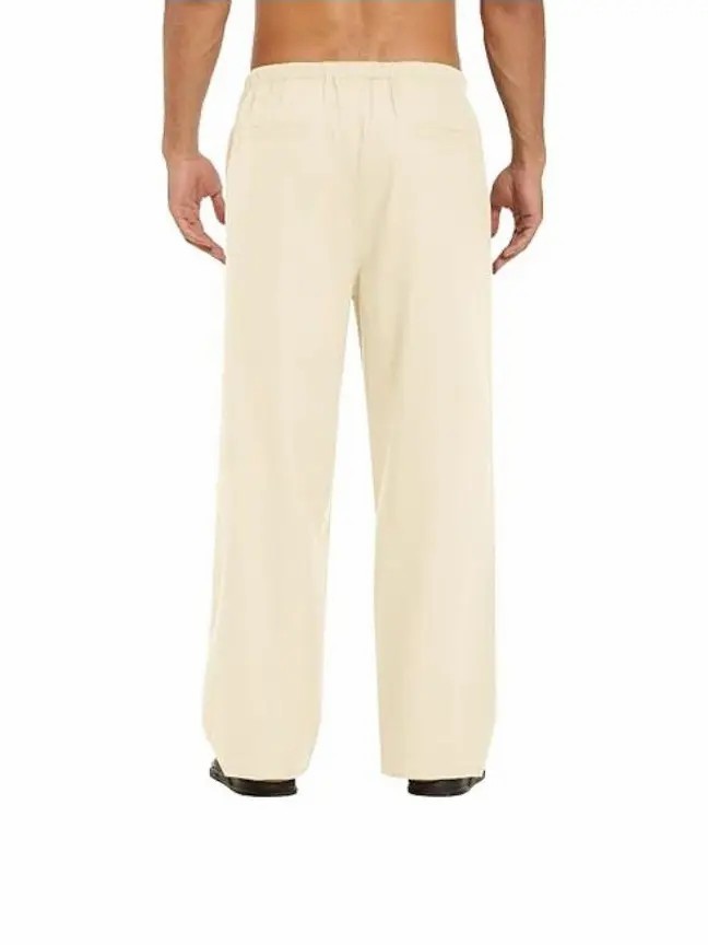 New York Fashion Week Linen Yoga Elastic Beach Vacation Pants Cotton Fabric Bottom