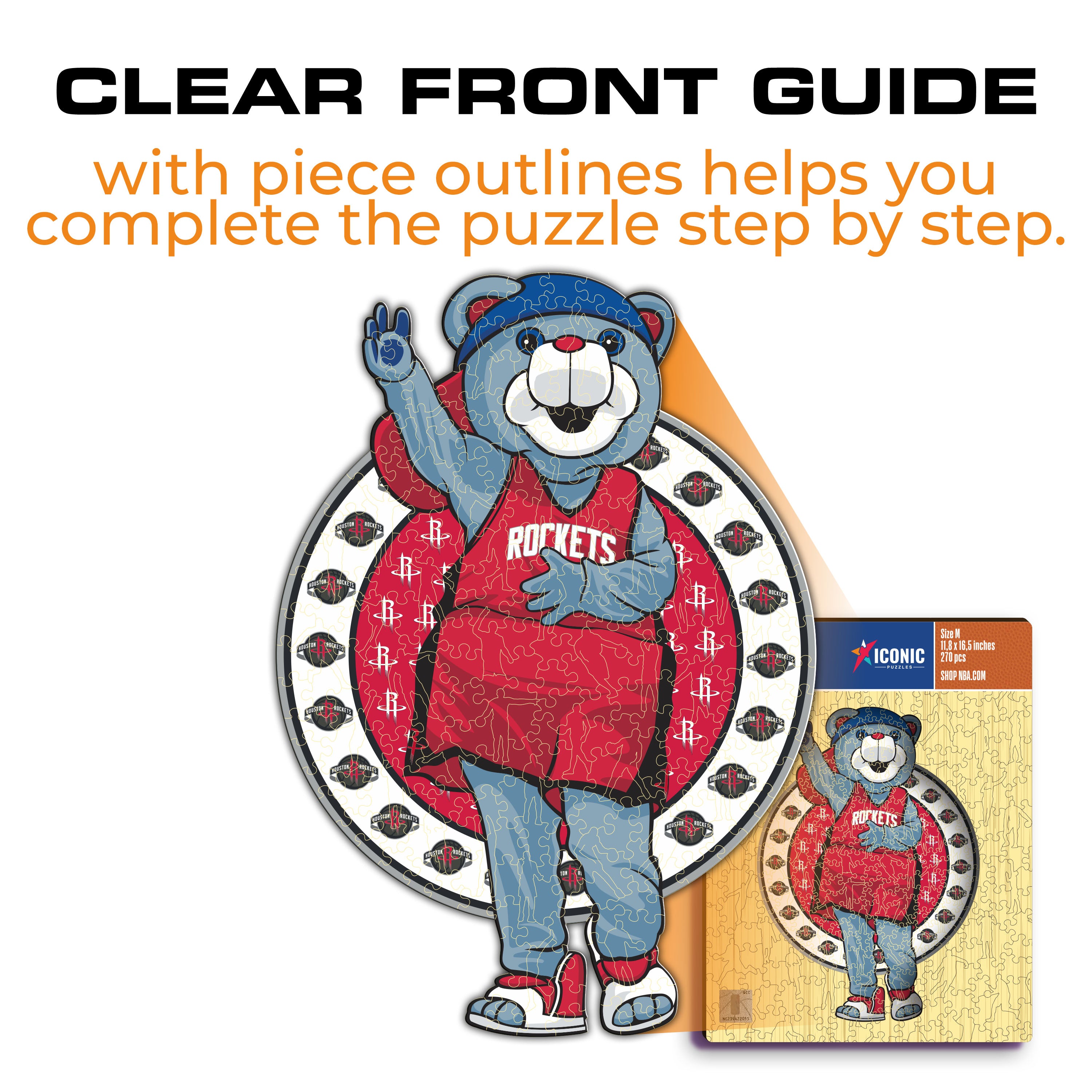 Houston Rockets™ Mascot - Wooden Puzzle