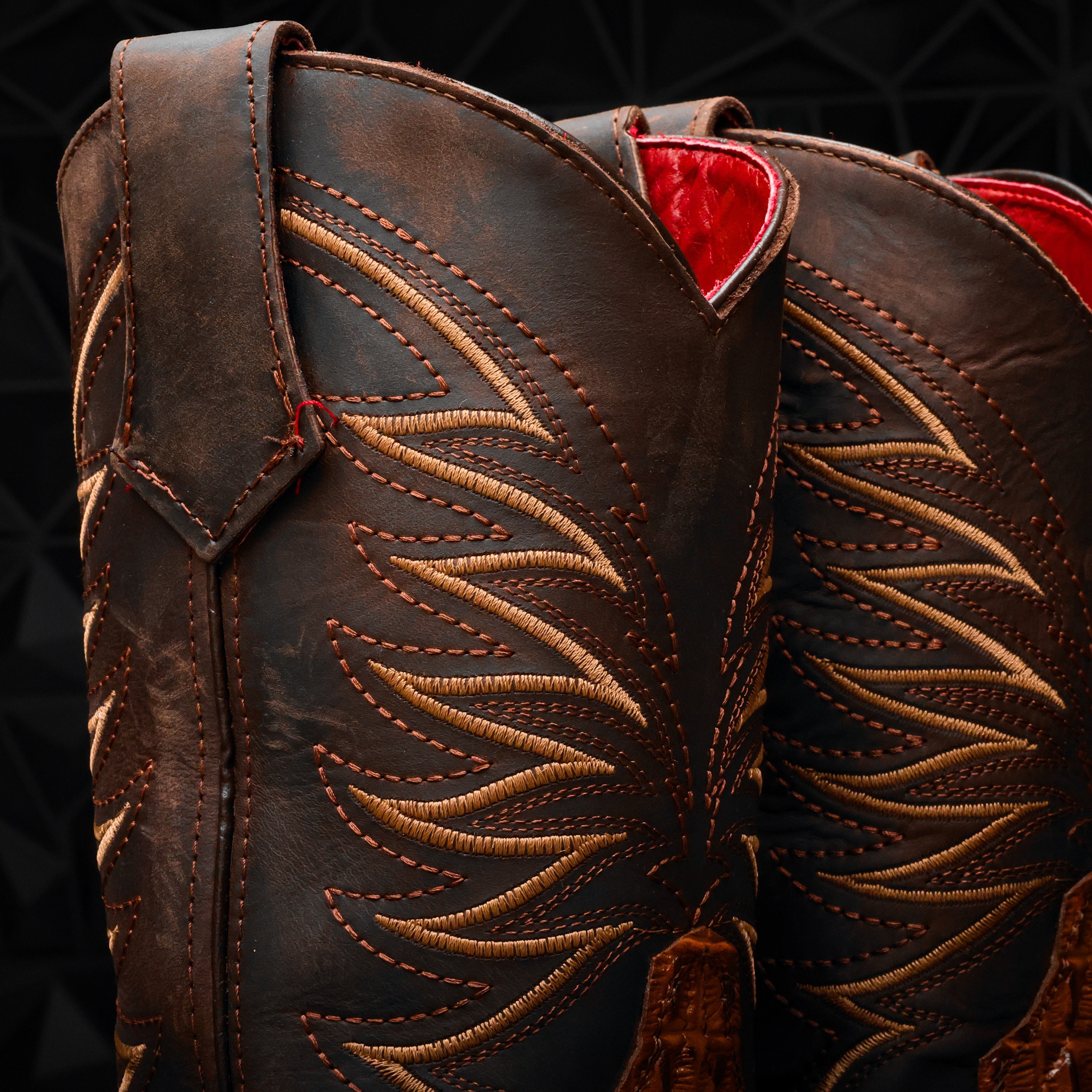 Cognac Caiman Hornback Leather Boots With 3D Lightweight Sole - Composite Toe