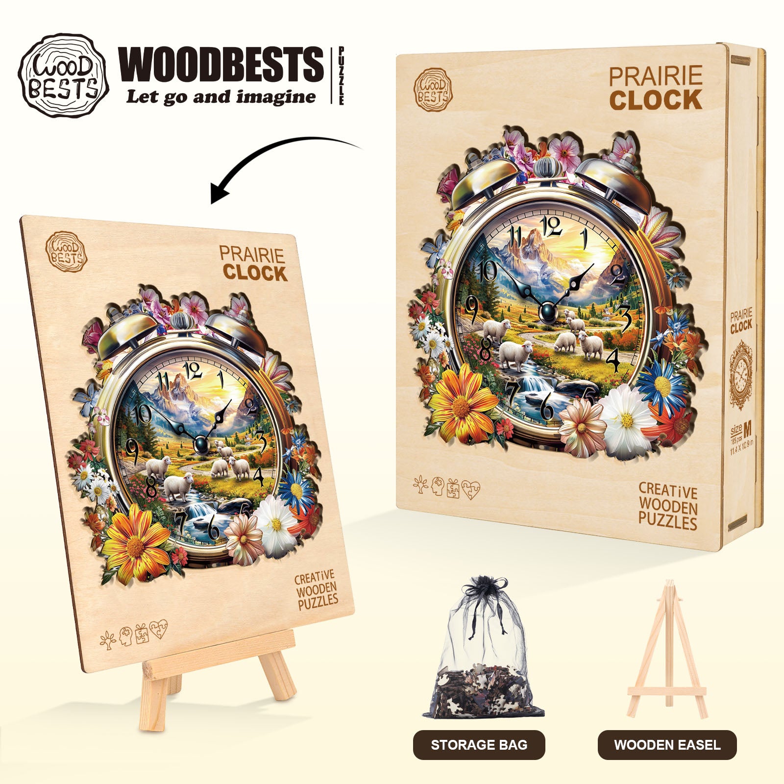 Prairie Clock Wooden Jigsaw Puzzle