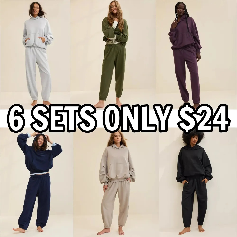 Comfy Drape Fleece Sweatshirt Set