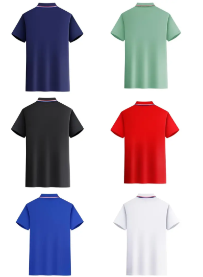 Men's Solid Color Slim Fit Short-Sleeve Horse Print Polo Shirt Set