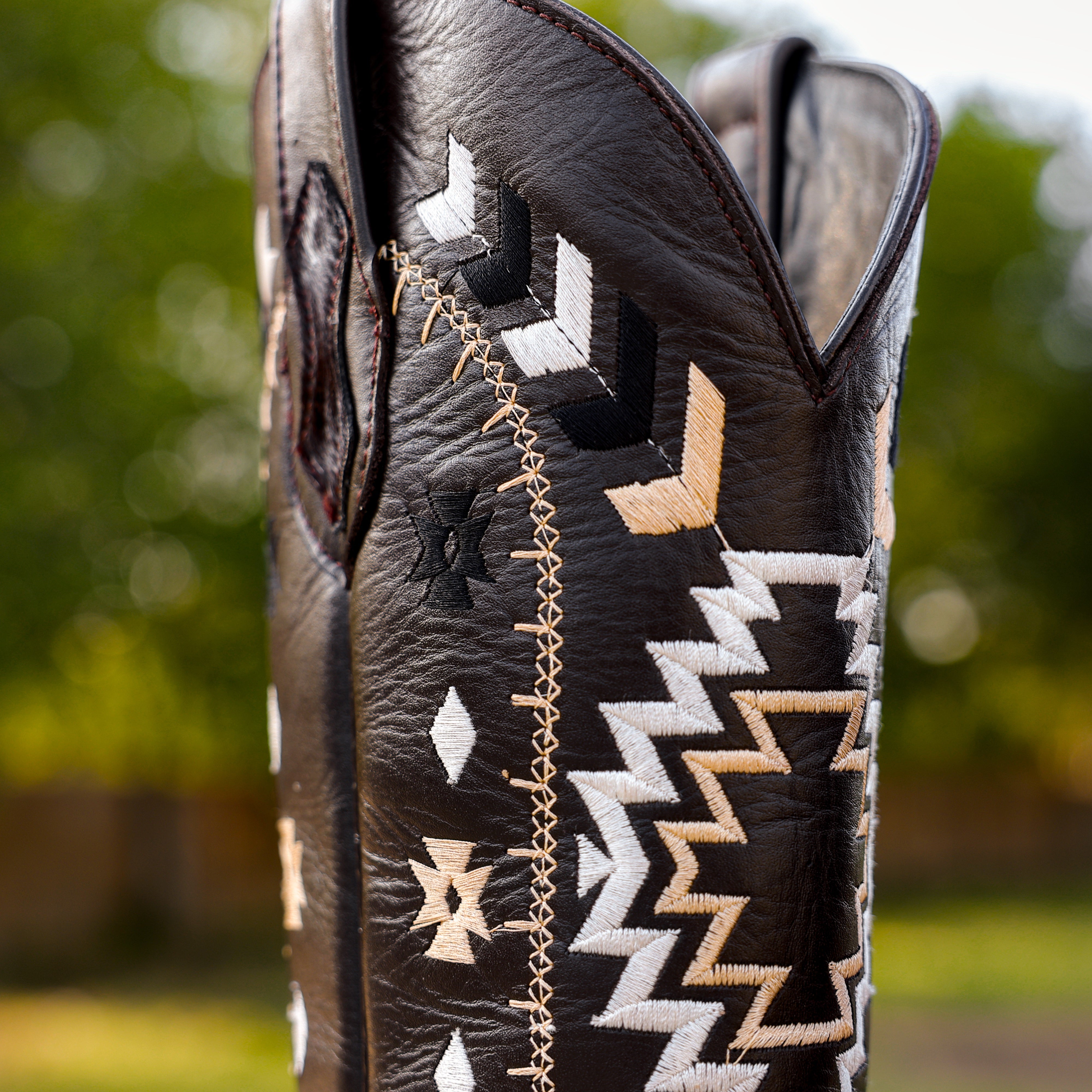 Brown Cowhide Leather Boots - Square Toe