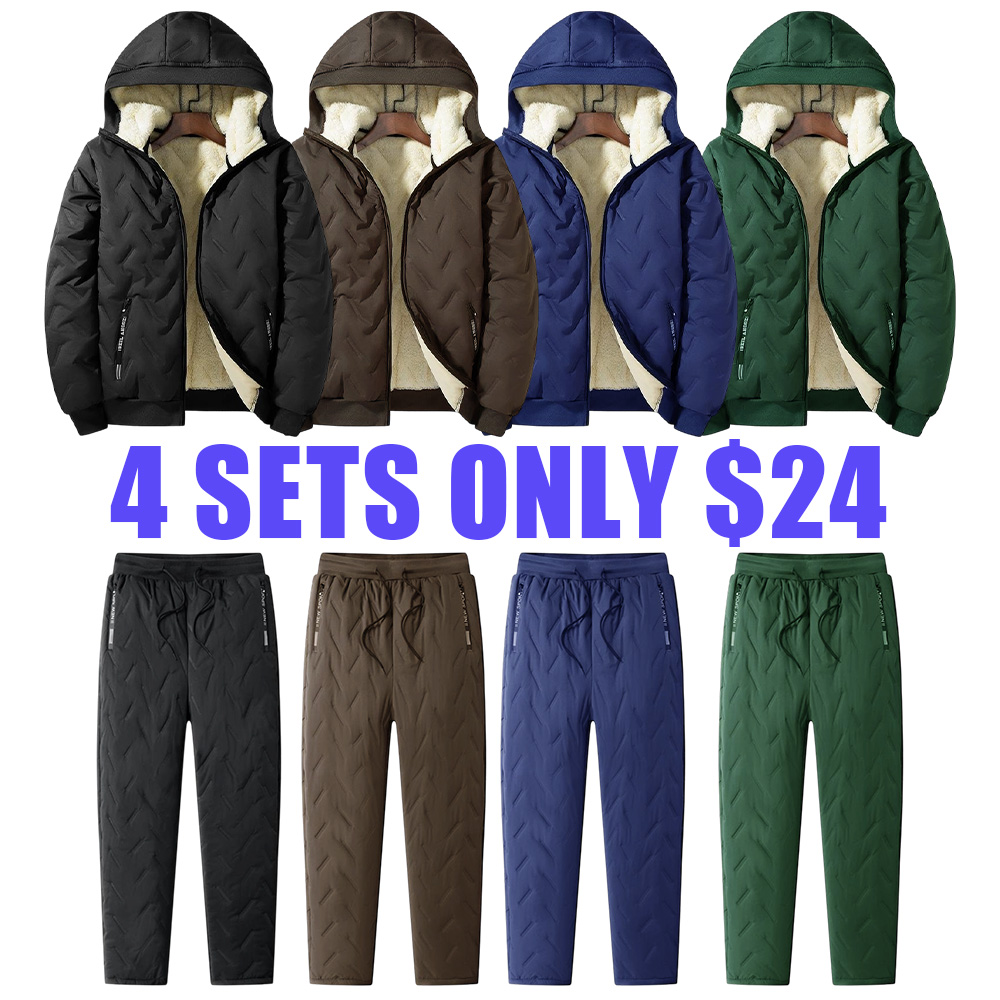 ​​Men's Winter Fleece Windproof Two-Piece Set
