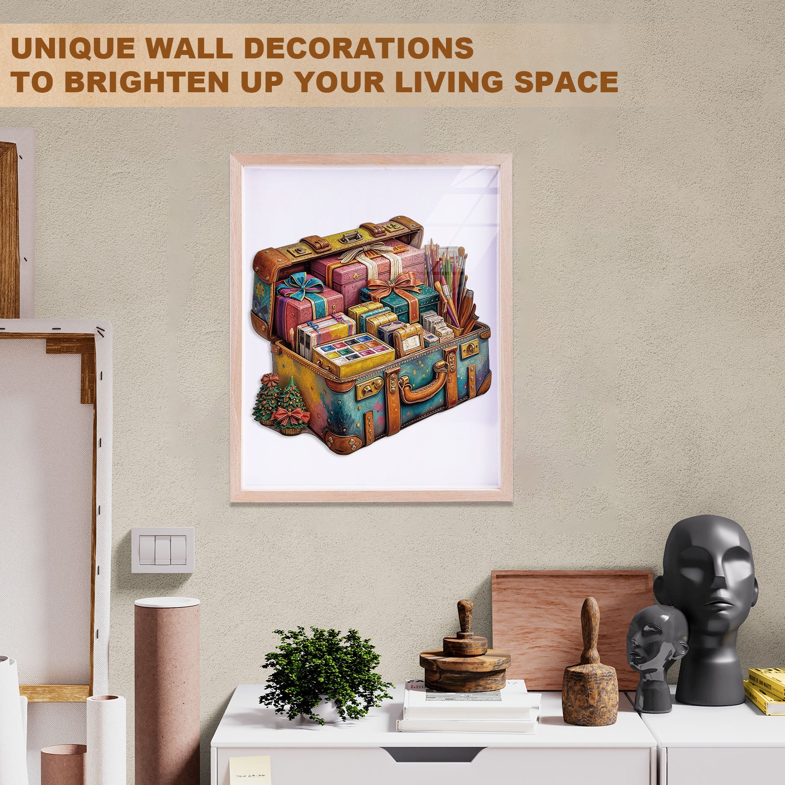 Painting gift box Wooden Jigsaw Puzzle