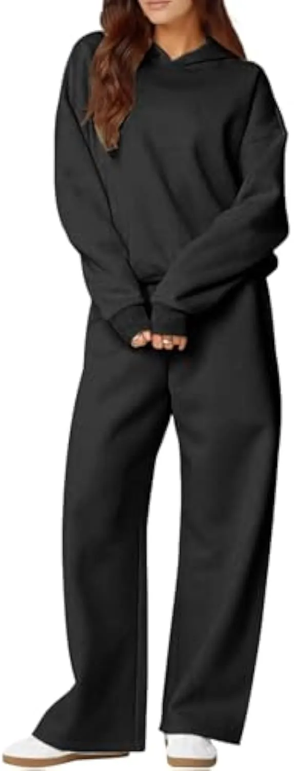 Women’s 2-Piece Lounge Set – Hoodie & Wide Leg Sweatpants
