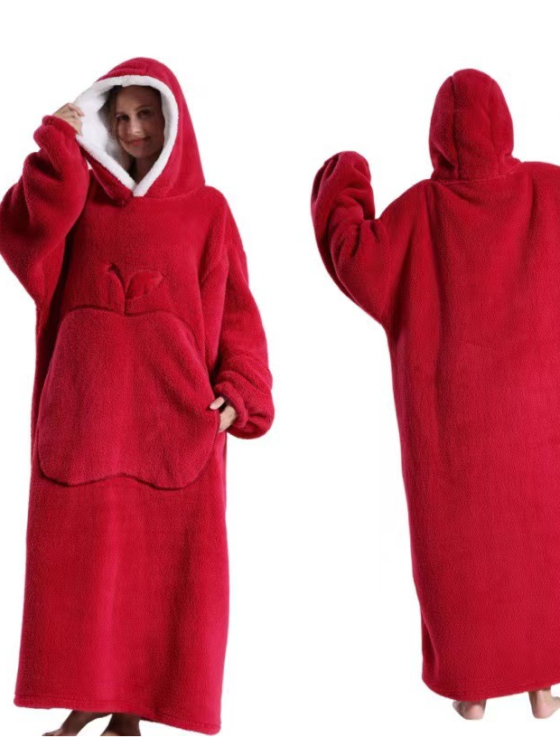 Home Clothes Jacket Lazy Hooded Sweater Thickened Blanket Loose Pullover Wearable Blanket Couple Parent-Child Style