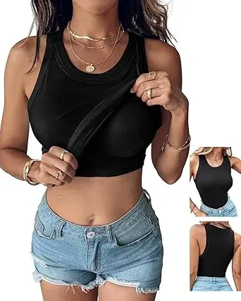 Women's Built-in Bra Ribbed Tank Top