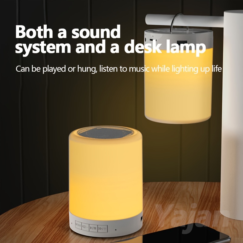 Wireless Night Light Speaker Bass Mini Sound For School Supplies Home Decor, Office, Camping