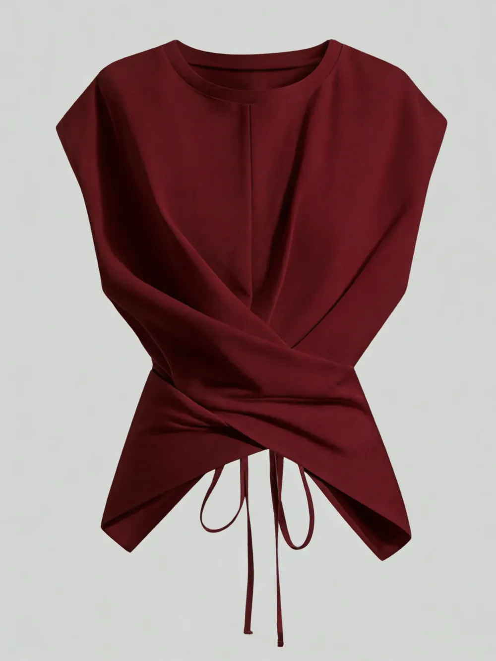 Women's Knitted Round Neck Drop Shoulder Sleeve T-Shirt