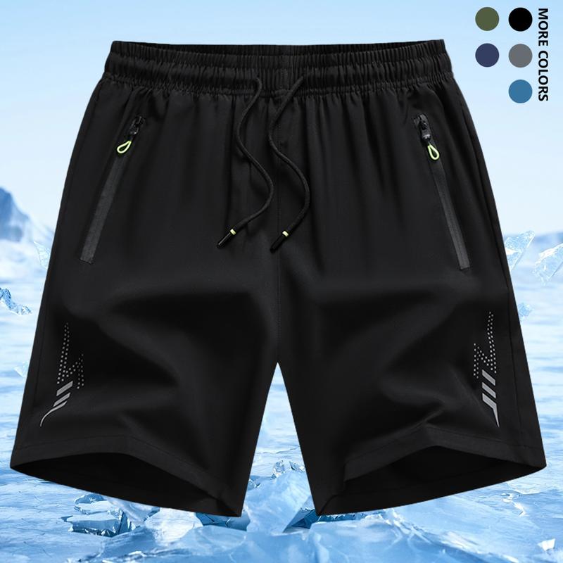 Men's Lightweight Casual Shorts - Elastic Waist with Adjustable Drawstring, Side Pockets, Breathable Fabric