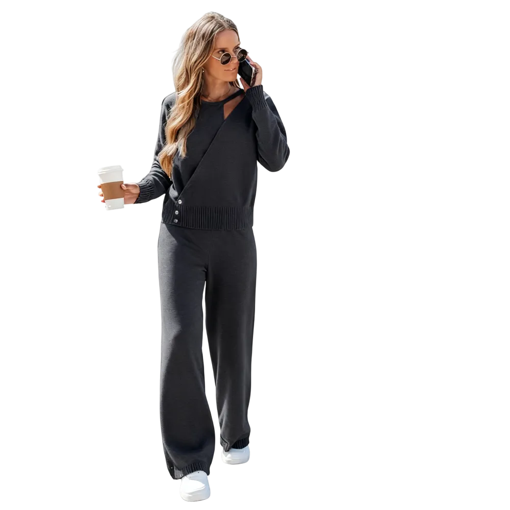 Women's Fashion Sweater and Trousers Two-Piece Set