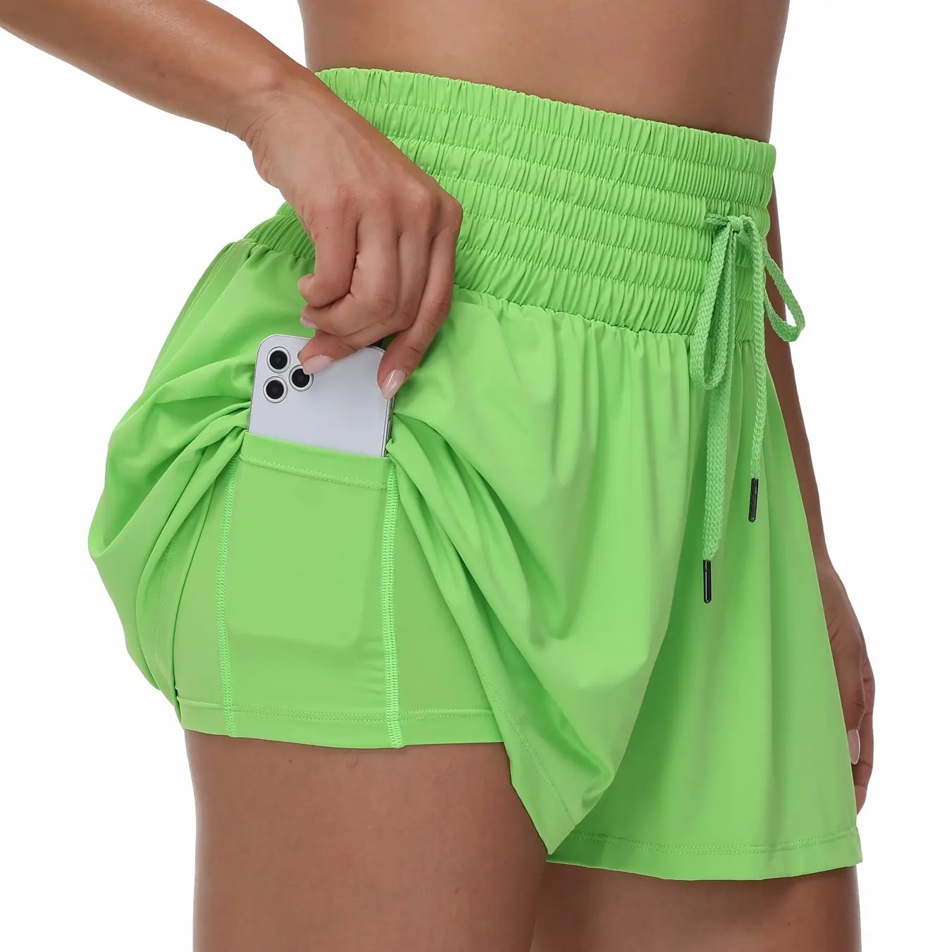 🛍️【Stock Up Deals】Women’s 2-in-1 High-Waisted Flowy Athletic Shorts with Pockets