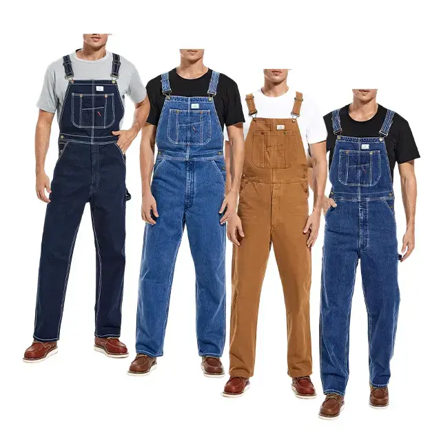 🔥Men's 4-Pack Flex Denim Bib Overalls — Adjustable & Utility Ready