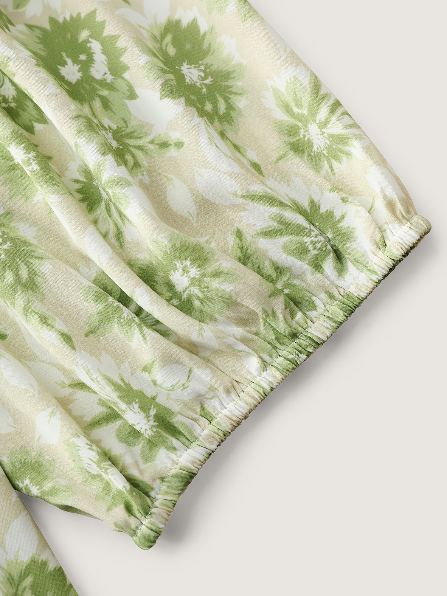 Silhouette Flower Pleated Waist Mini Dress