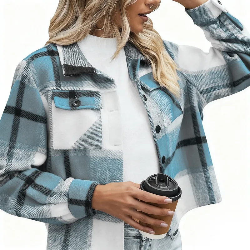 Women's Vintage Flannel Plaid Jacket
