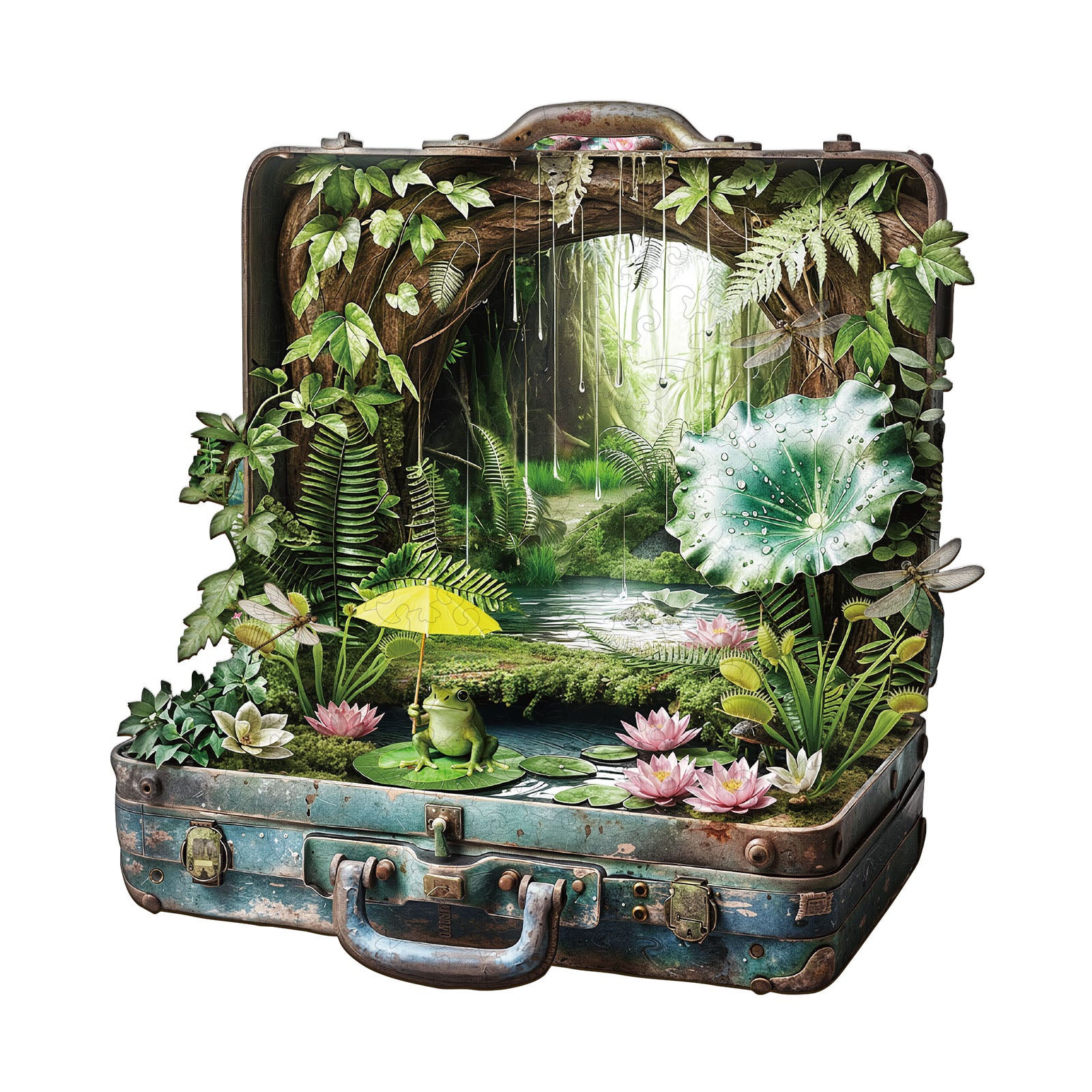 Rainforest Suitcase Wooden Jigsaw Puzzle