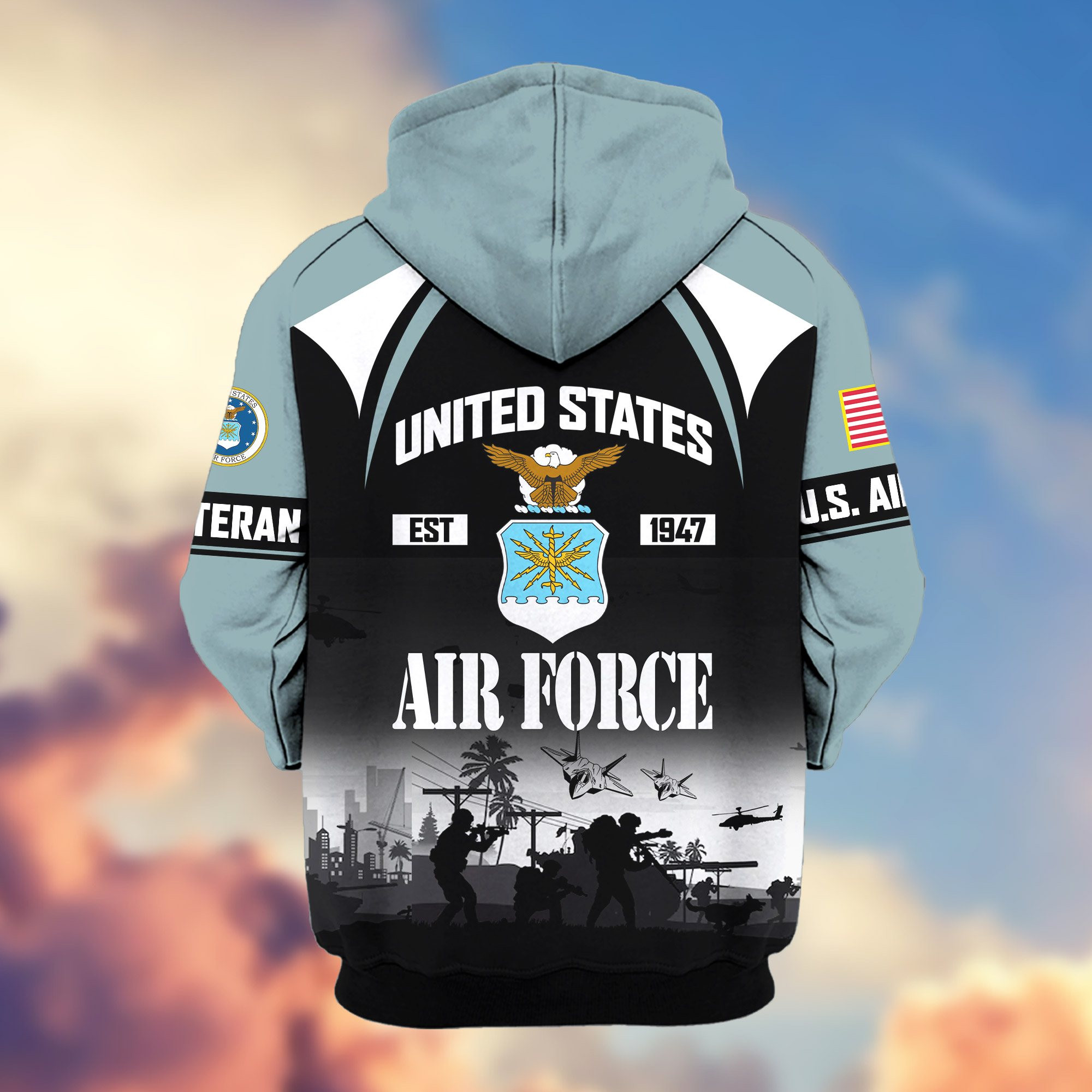 Premium US Veterans Zip Hoodie