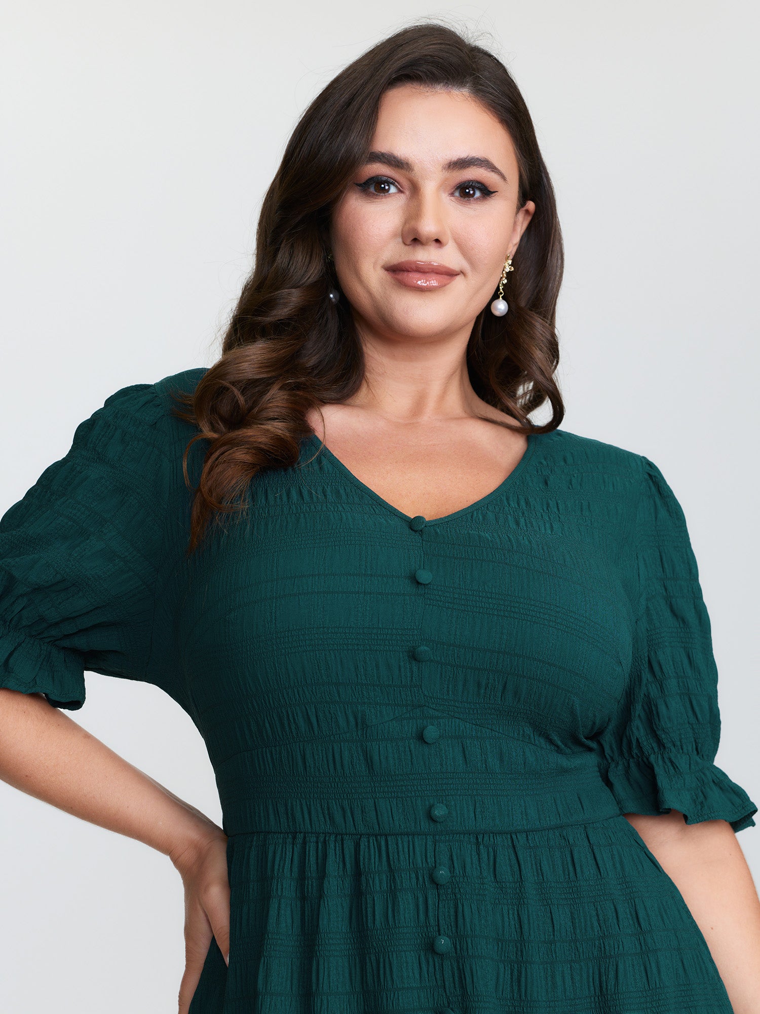 Textured Triangular Cinched-Waist Tiered Maxi Dress