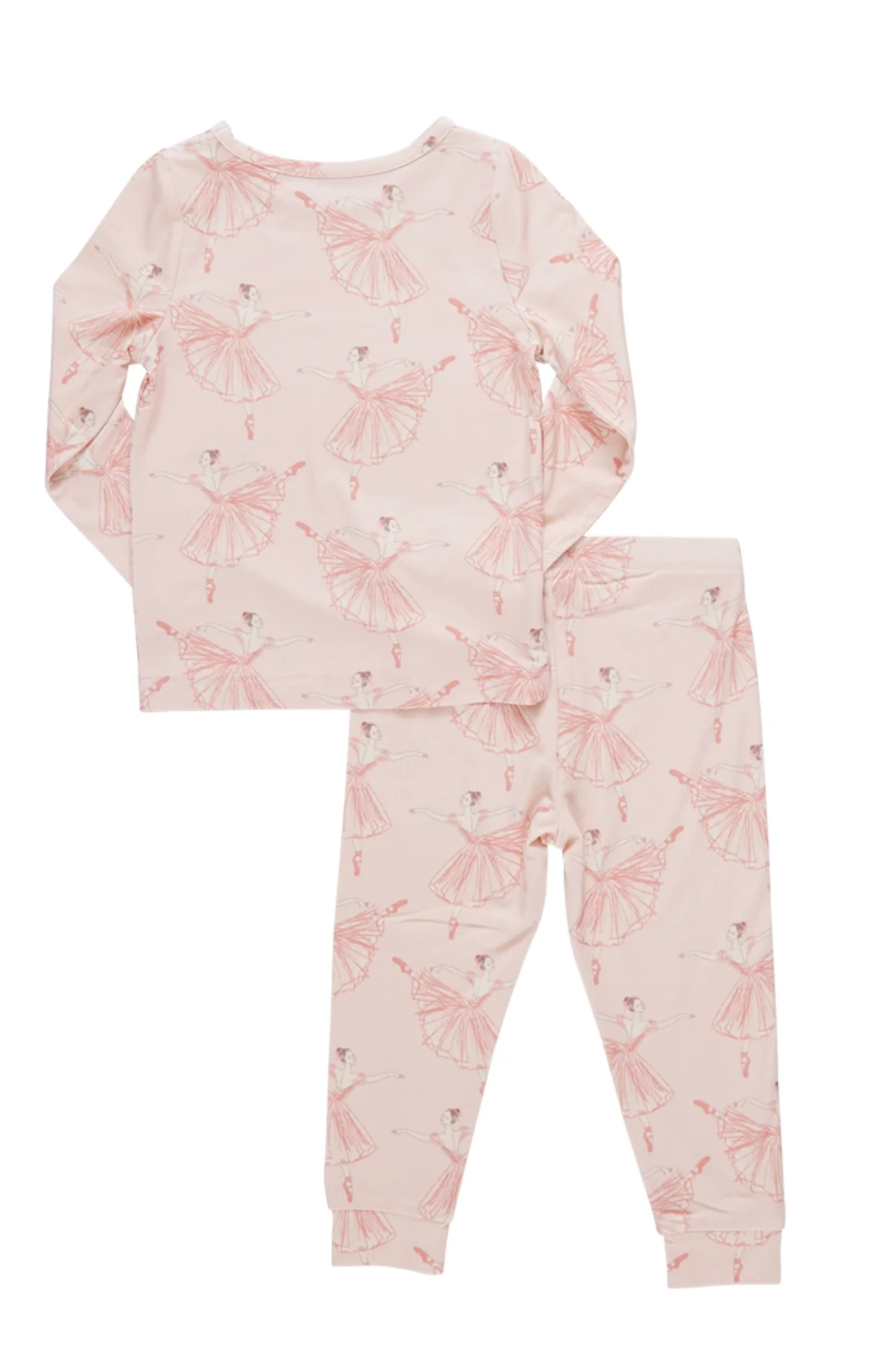 Kids Bamboo PJ Set Pink Ballerinas