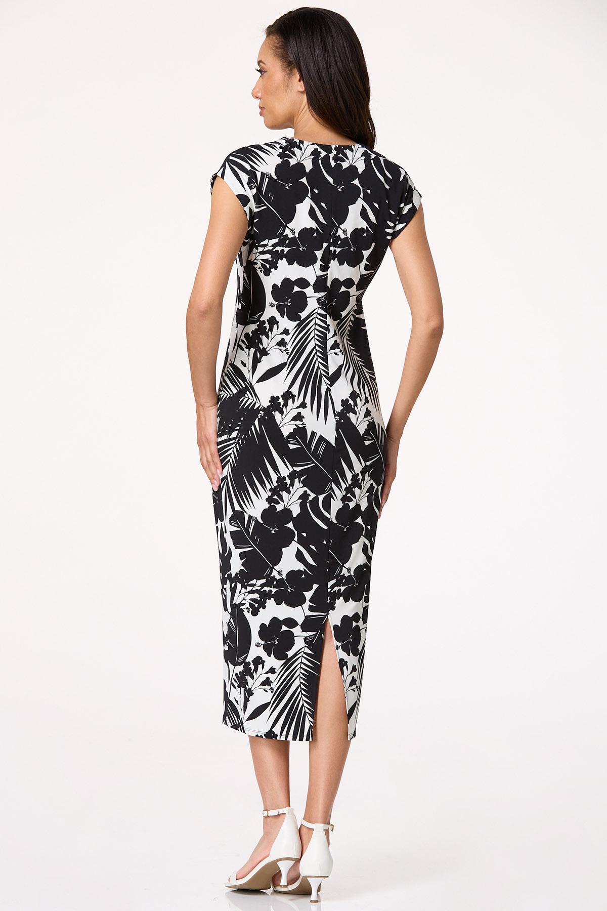 Tropical Palm Midi Dress