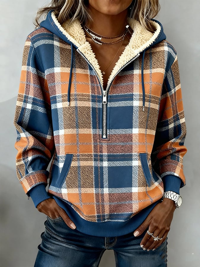 Women'S Casual Loose Color-Blocked Sweatshirt