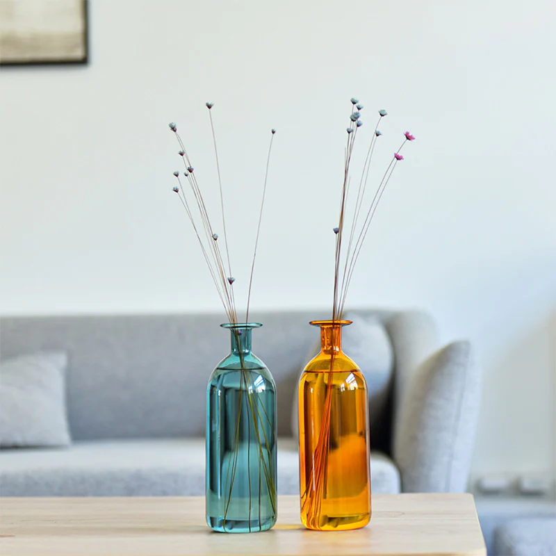 Solid Color Stained Glass Bottle Vase