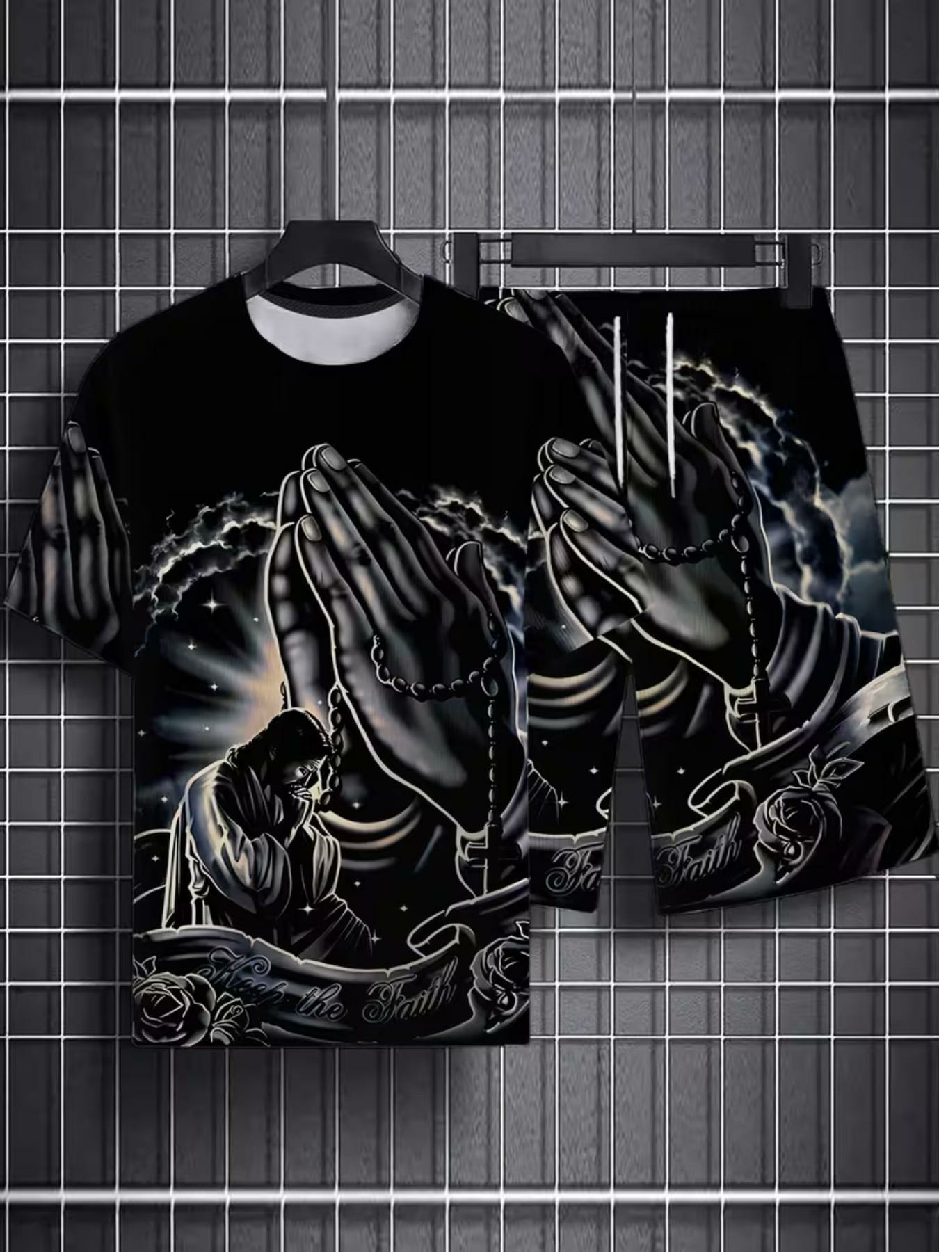 Men's 2-Piece Street Style 3D Print Short Sleeve T-Shirt and Shorts Set