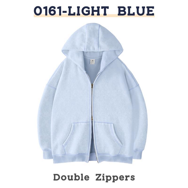 Unisex Oversized Acid Wash Zip Up Hoodie