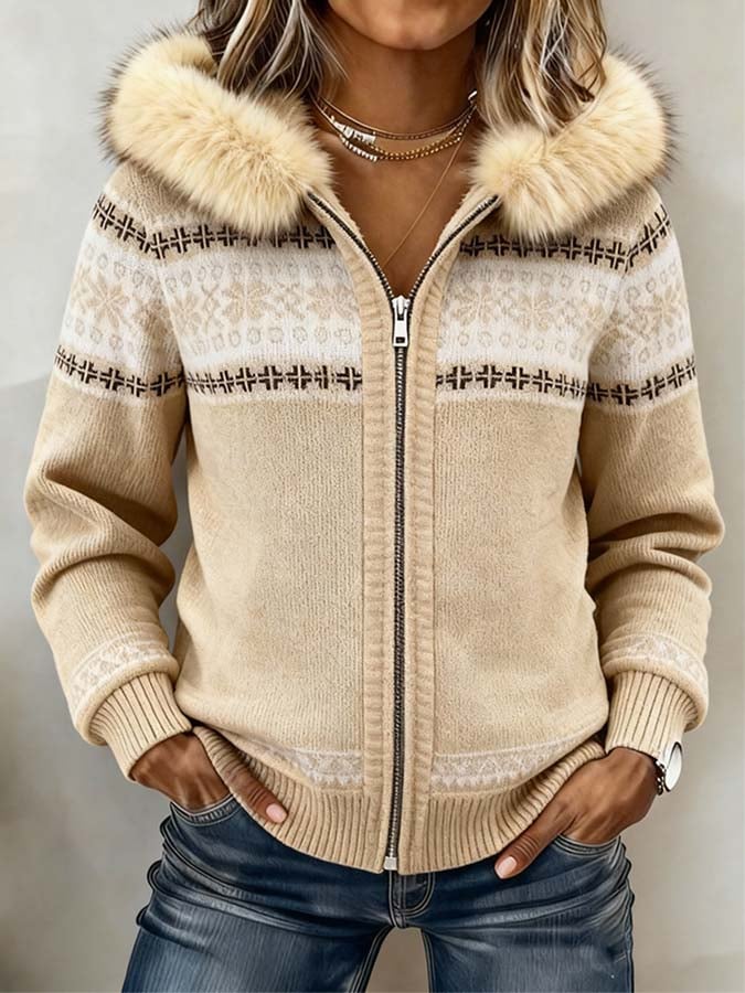 Women'S Casual Color-Blocked Patchwork Jacket