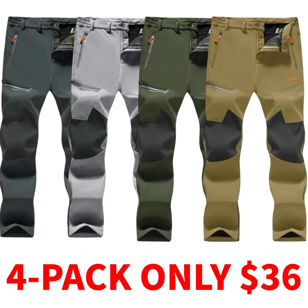 Men's winter fleece-lined ski pants