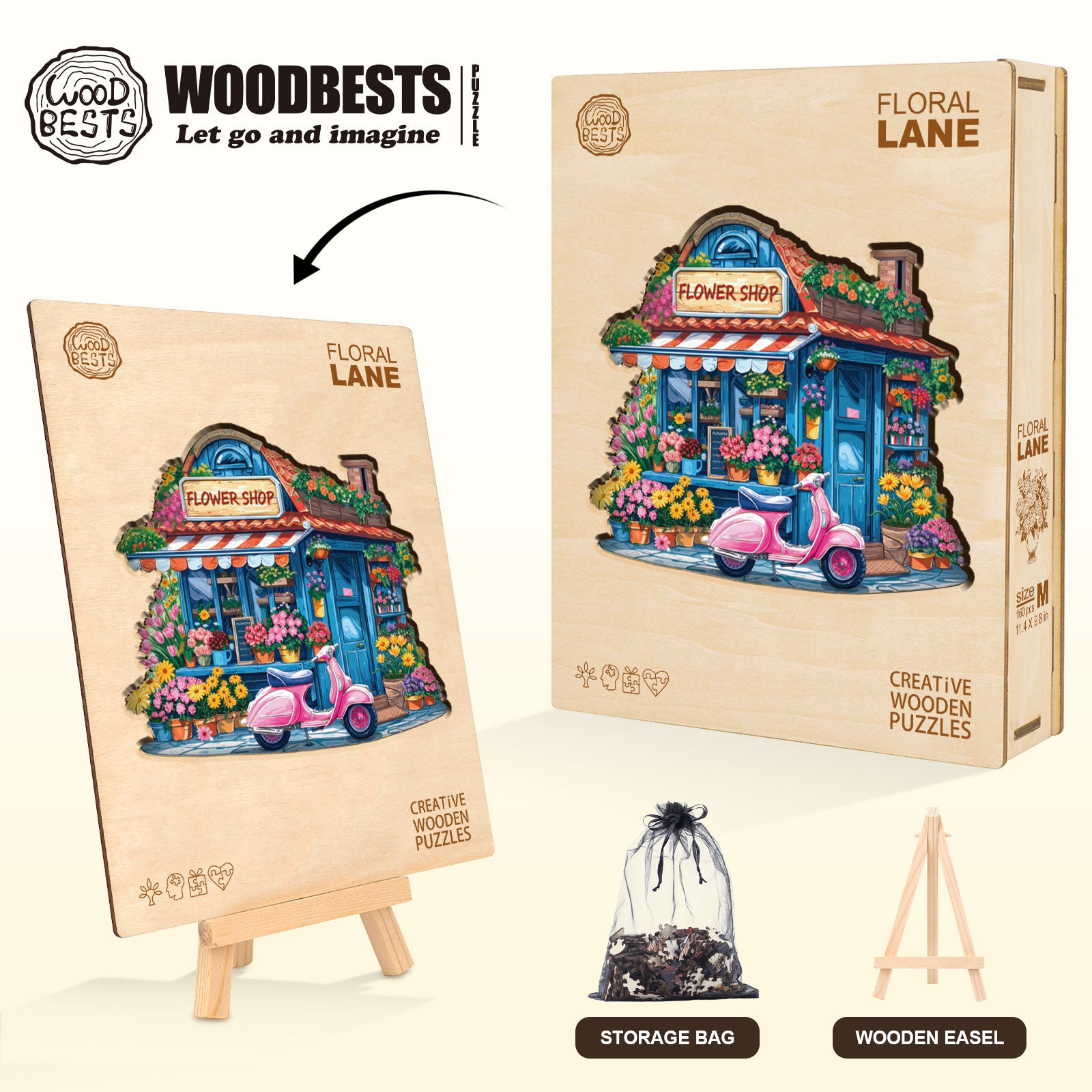 Floral Lane  Wooden Jigsaw Puzzle
