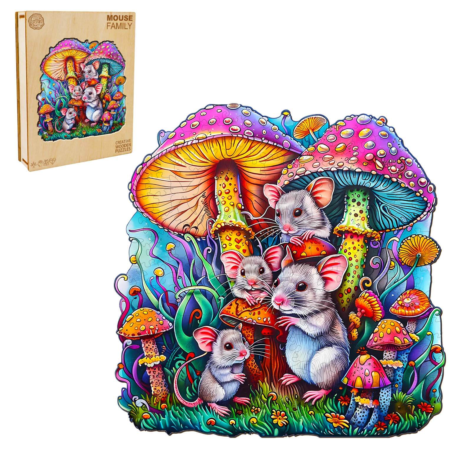 Mouse Family Wooden Jigsaw Puzzle