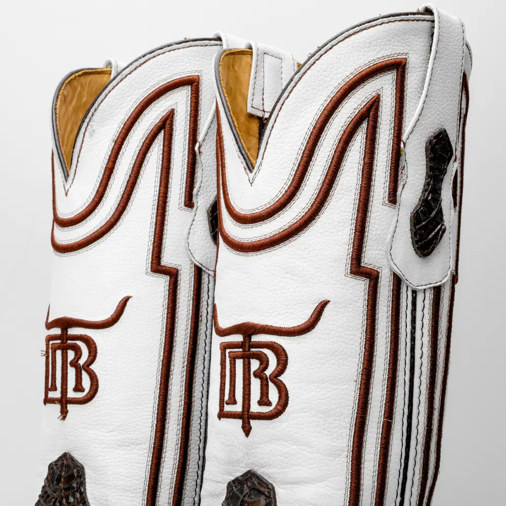 “Ace Of Spades” Chocolate Brown Leather Boots - Square Toe