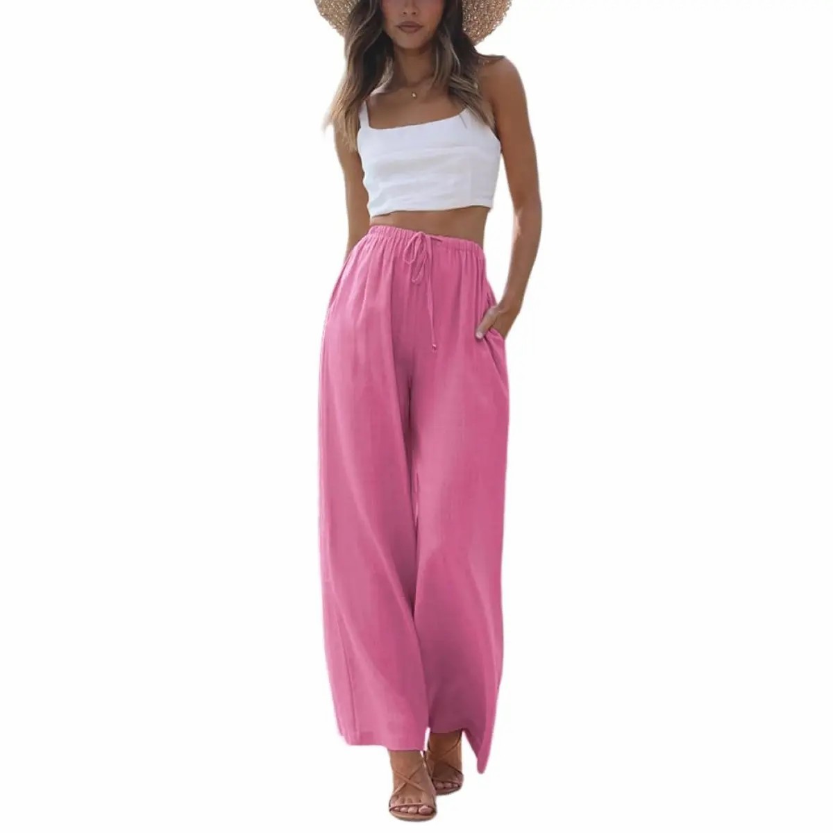 2026 Palazzo Pants for Women - Beach to Street Wide Leg + Pockets