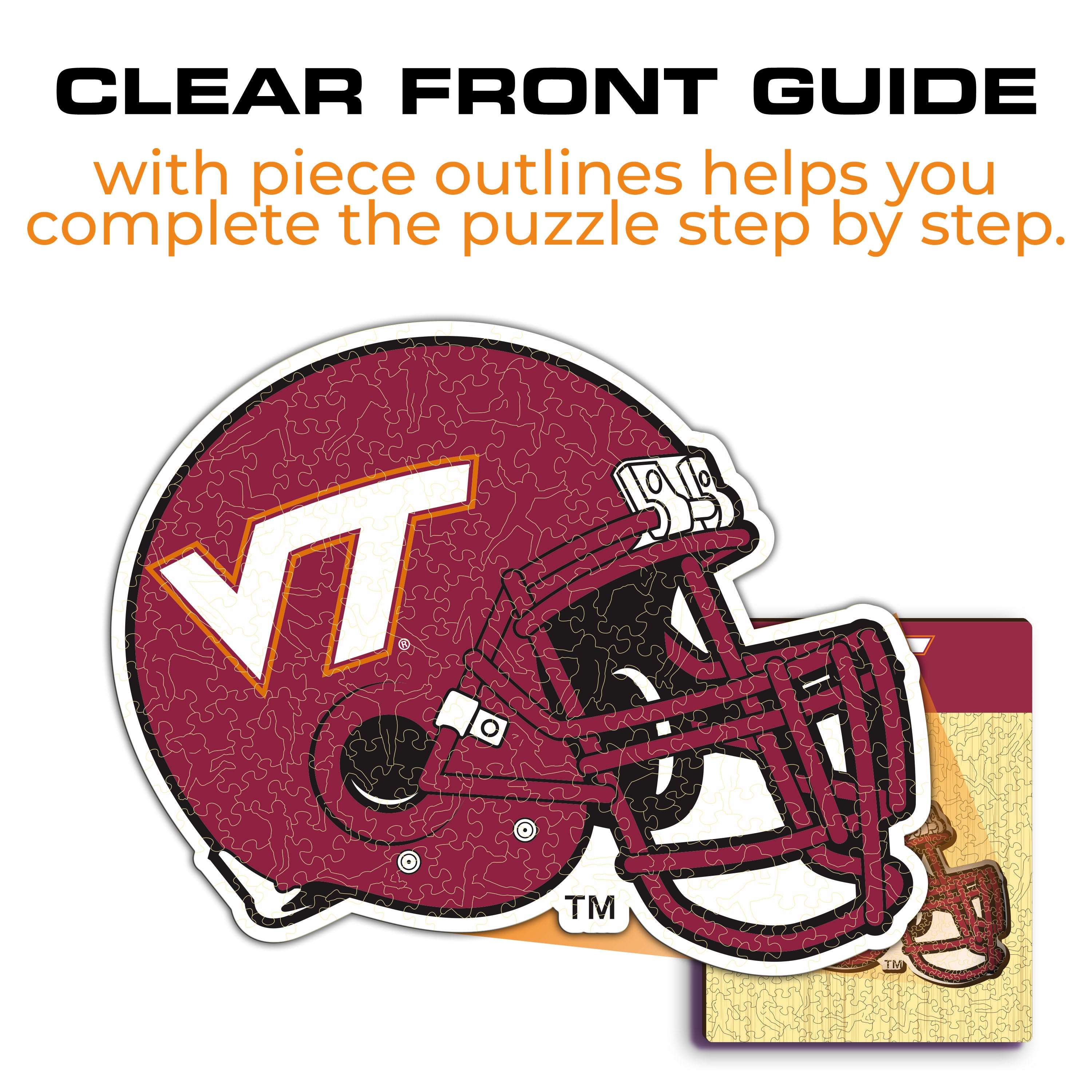 Virginia Tech Helmet - Wooden Puzzle