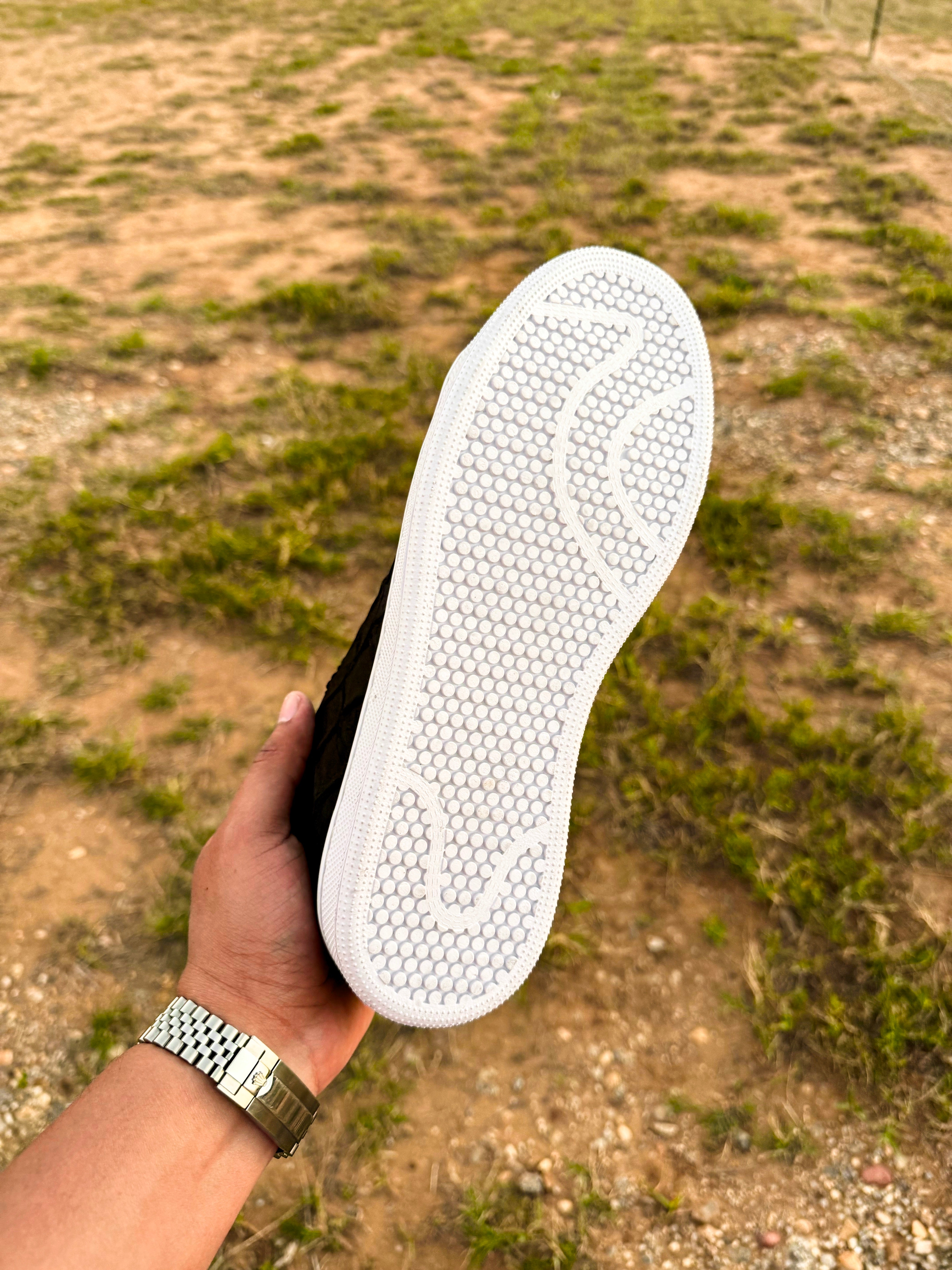 Matte Black Pirarucu Leather Shoes