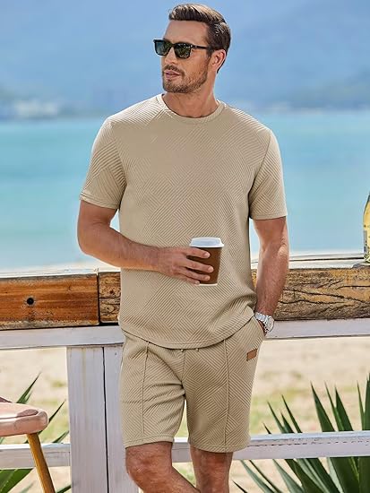 🌴Men’s Casual Summer 2-Piece Shirt & Shorts Set – Comfortable Everyday Outfit