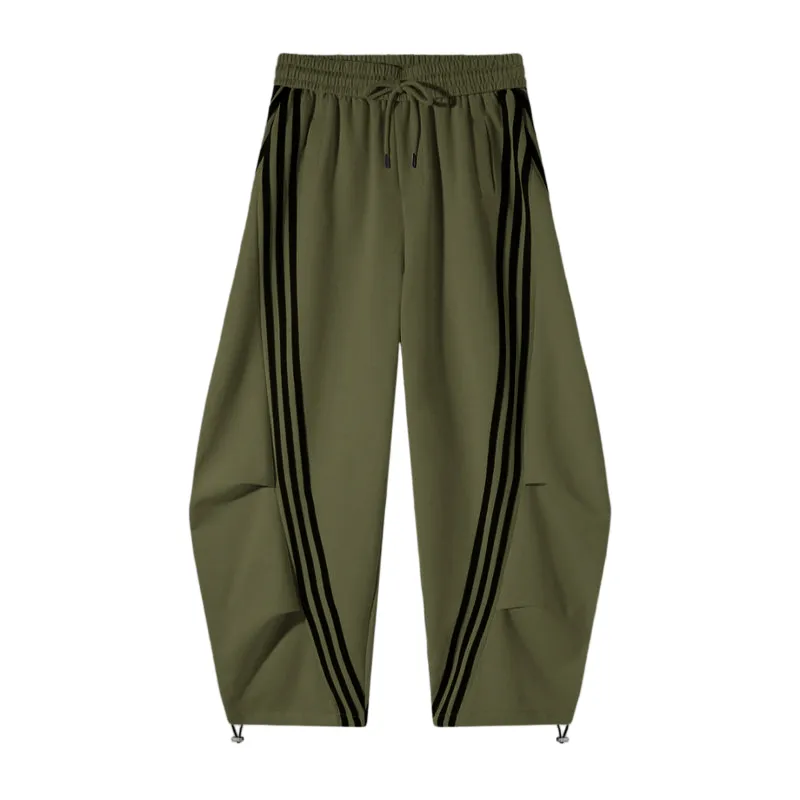 Loose Wide Leg Striped Track Pants Women's Casual Streetwear Joggers