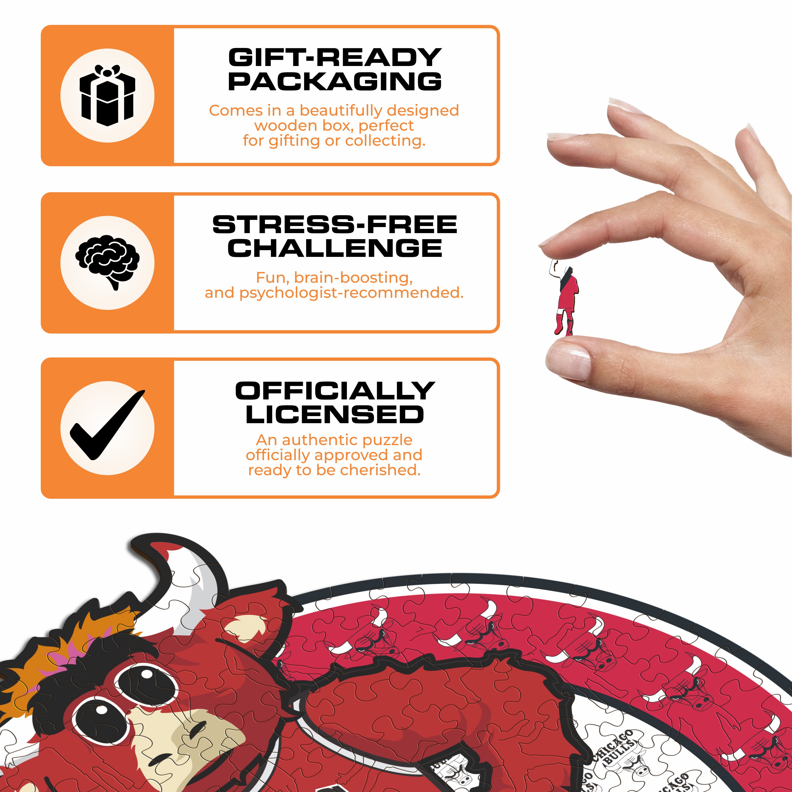Chicago Bulls™ Mascot - Wooden Puzzle
