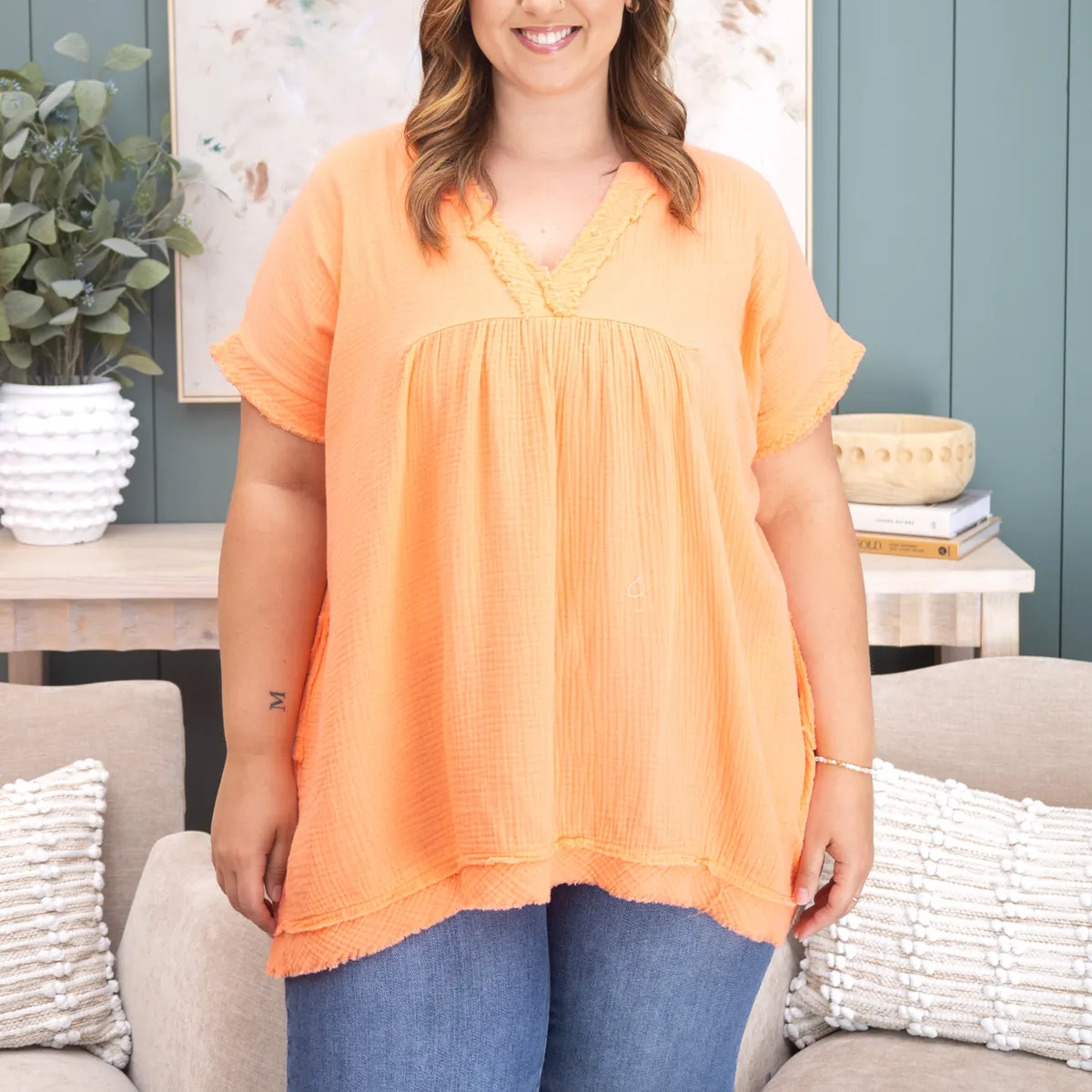 Effortless Gauze Babydoll Top