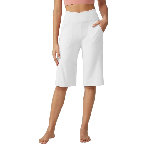 Loose High-Waist Casual Cropped Yoga Pants Shorts Women 14